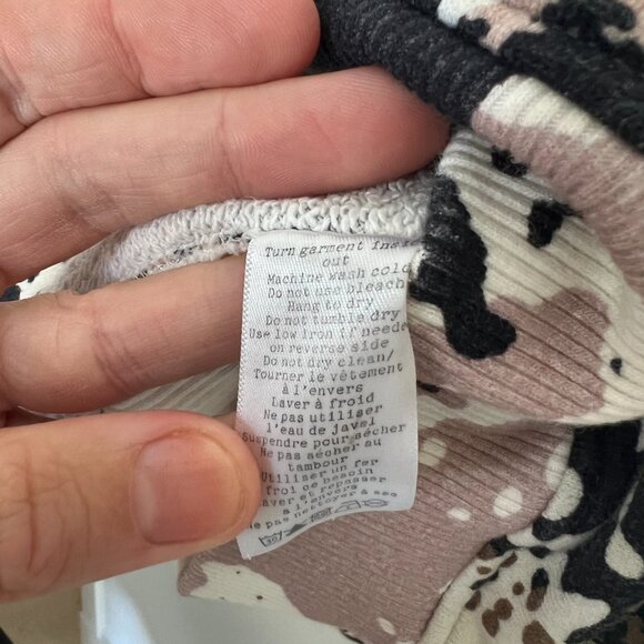 Rag & Bone Crew Neck Crop Sweatshirt | Women's size Small | Pixelated Camo Brown - Picture 6 of 6